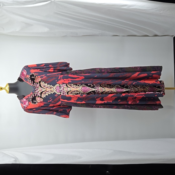 Soft Surroundings Epiphany Maxi Dress Velvet Floral Mixed Panel Rayon Plus SZ 14 - Picture 5 of 17